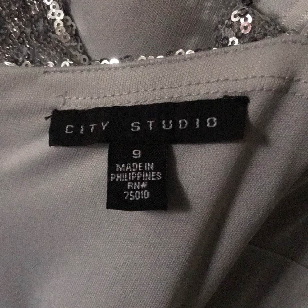 White & Silver sequin formal - Picture 5 of 8